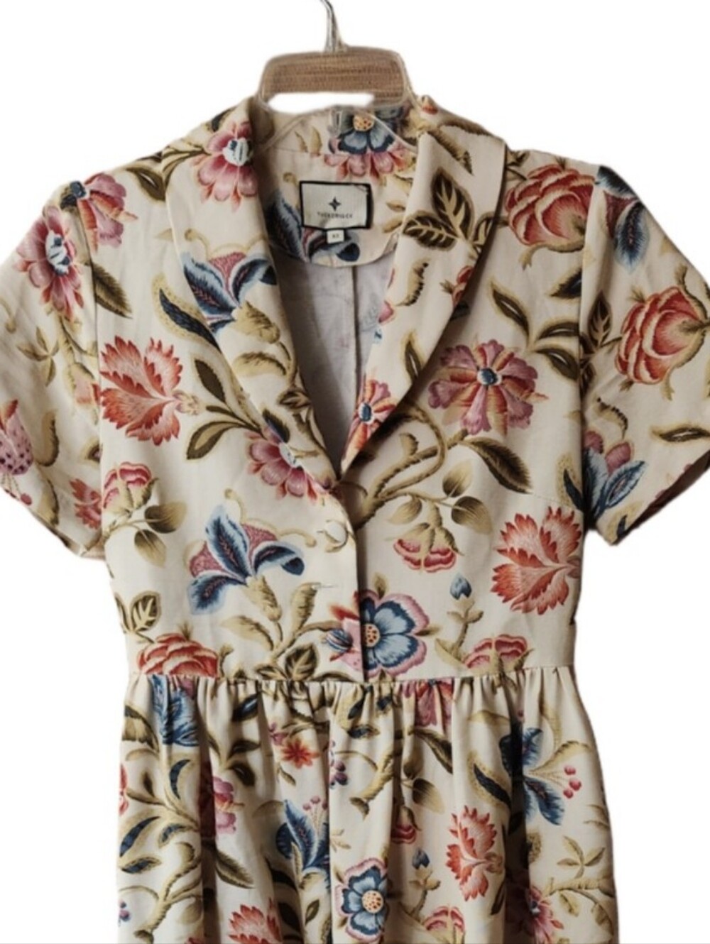 Tuckenuck Adelaide Cream Floral Midi Dress Size XS - Picture 5 of 8
